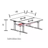 Bench vis-à-vis de 2 postes hauteur fixe goulotte incluse So Estella