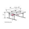 Bench vis-à-vis de 2 postes hauteur fixe goulotte incluse So Estella