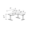 Bureau individuel avec retour réglable en hauteur à 3 moteurs So Baza
