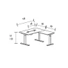 Bureau individuel avec retour réglable en hauteur à 3 moteurs So Baza