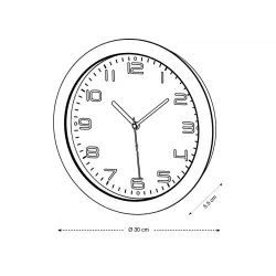Horloge radiopilotée 30 cm - coloris noir