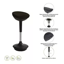 Tabouret ergonomique réglable en hauteur STOOLY - coloris noir