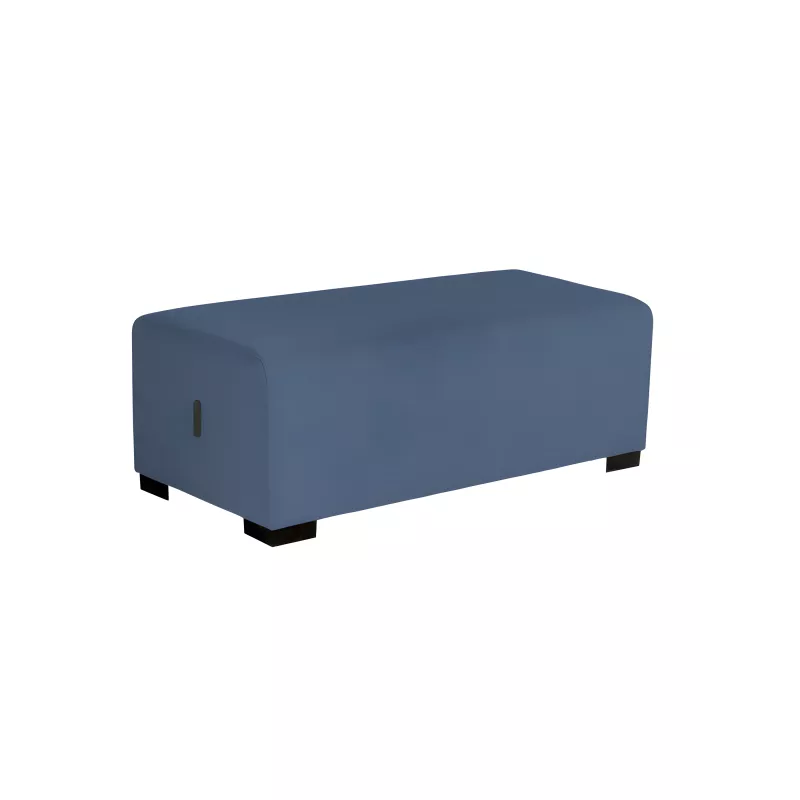 Pouf 2 places bleu denim