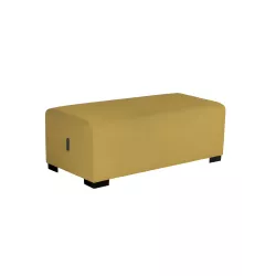 Pouf 2 places jaune safran