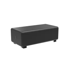 Pouf 2 places simili cuir noir