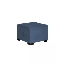 Pouf 1 place bleu denim