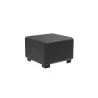 Pouf 1 place simili cuir noir