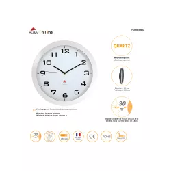 Horloge murale silencieuse blanche