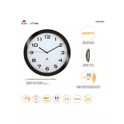 Horloge murale silencieuse couleur noire