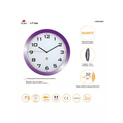 Horloge murale silencieuse couleur prune