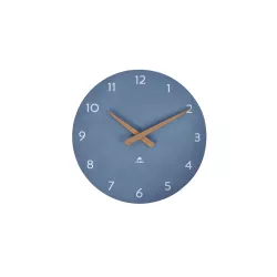 Horloge murale bois bleu