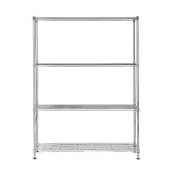 Étagère métal chromé 4 tablettes 120 cm