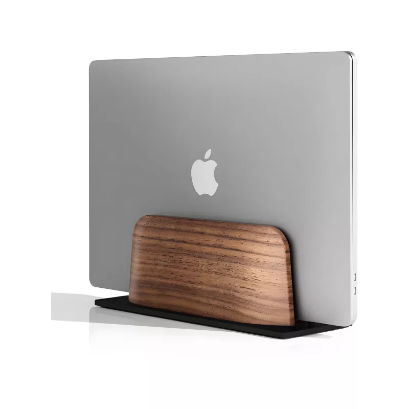 Support d'ordinateur/tablette en bois et aluminium noir